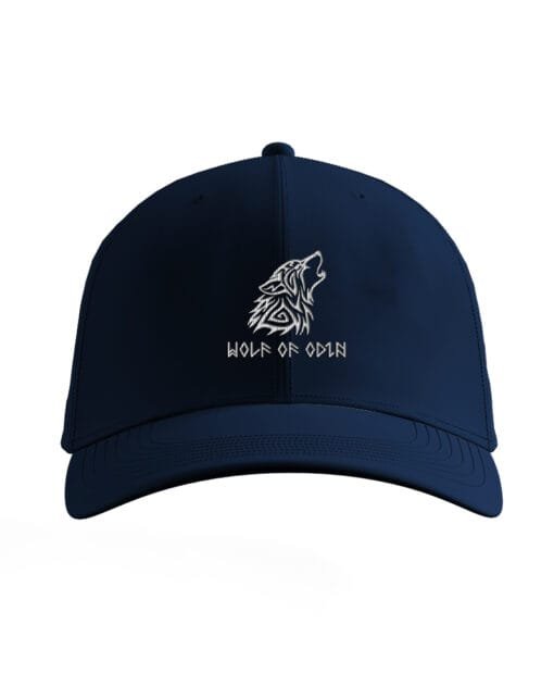 Navy Blue-White Wolf of Odin Viking Baseball Cap