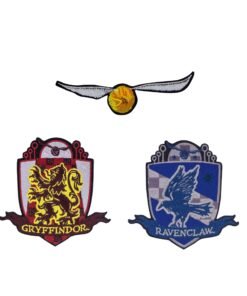 Set of 3 Harry Potter Crest/Patch Golden Snitch Deluxe