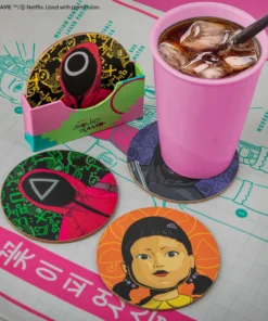 Alternative view of Set of 4 Squid Game Coasters