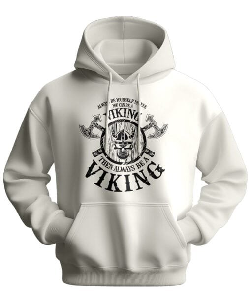 White be Viking with Axe Hoodie