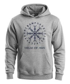 Grey Melange Helm of Awe Hoodie