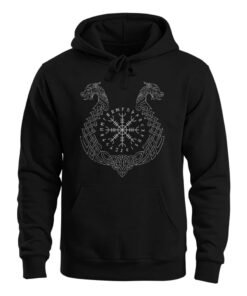 Black Runic Boat Hoodie