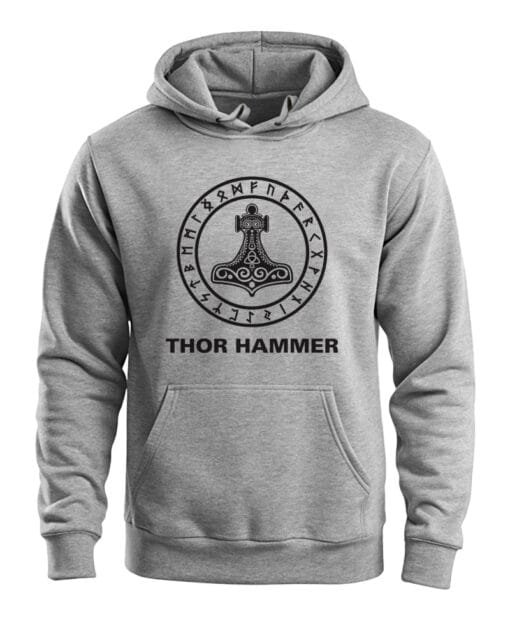 Hoodies - Thor Hammer - Grey Melange