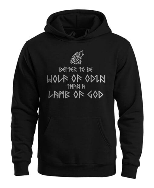 Hoodie - Wolf Of Odin - Black