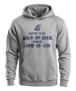 Grey Melange Wolf of Odin Hoodie