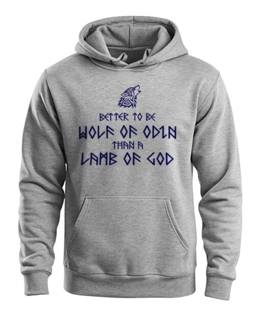 Hoodie - Wolf Of Odin - Grey Melange