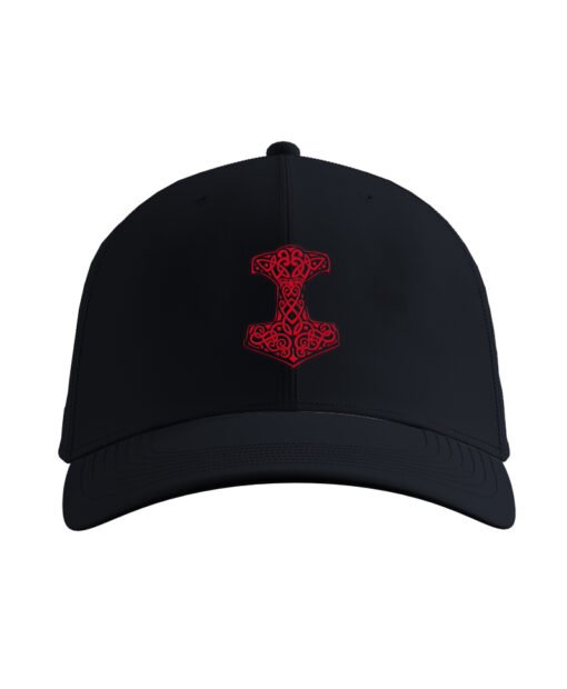 Black-Red Thor Hammer Viking Baseball Cap